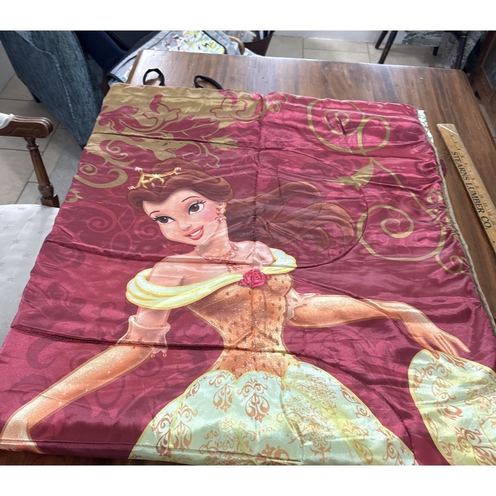 Disney Princess Belle Sleeping Bag Beauty and the Beast Pink Gold Slumber Bag - Picture 6 of 8
